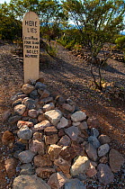 Memorial in Boothill graveyard. Tombstone, Arizona, USA, August.