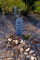 Memorials in Boothill graveyard. Tombstone, Arizona, USA, August.