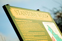 Stantons Wood information sign, The National Forest, Derbyshire, UK, November 2010