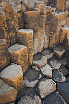 Granite hexagonal rocks at the Giants Causeway, County Antrim, Northern Ireland, UK, June 2010