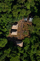 Cofan houses in Cuyabeno Reserve seen from above. Ecuador, June 2007.