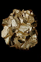 Pyrite (FeS2, Iron sulfide). Sample from Butte Montana. Popularly known as 'fool's gold'. Formerly used in the production of sulfuric acid.