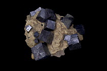 Galena (PbS, lead sulfide), the primary ore of lead. Sample from Tri State District, Joplin Missouri, USA.