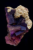 Fluorite with Calcite, (CaF2-calcium fluoride). Fluorite is one of the most popular minerals among collectors, Mineral class: Halides. Fluorite is a source of fluorine-used in the manufacture of milk...