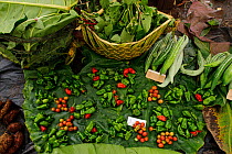 Vegetables for sale at street market, Gizo, capital of the Western Province, Solomon Islands, Melanesia, July 2010.