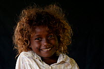 Melanesian child, Marova Lagoon, New Georgia Islands, Solomon Islands, Melanesia, Pacific Ocean, July 2010   . NOT AVAILABLE FOR MAGAZINE USE IN GERMAN-SPEAKING COUNTRIES UNTIL 1ST JULY 2013.