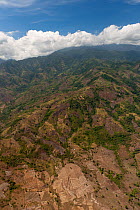 Aerial view of agricultural landscape of Palawan which has resulted in deforestation of the lowland forest adding to siltation along the coast, Palawan, Philippines, April 2010.