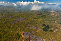 Aerial view showing slash and burned patches of barren land amidst other cultivated vegetation. Philippines, April 2010  . NOT AVAILABLE FOR MAGAZINE USE IN GERMAN-SPEAKING COUNTRIES UNTIL 1ST JULY 2...