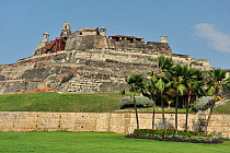 Castillo de San Felipe de Barajas (San Felipe de Barajas Fortress), the largest military construction of Spanish colonial times in South America in Cartagena de Indias, a UNESCO World Heritage City. B...
