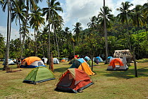The camping area of Cabo de San Juan de Guaa Beach, in Tayrona National Natural Park. Municipality of Santa Marta, Magdalena Department, Colombia, February 2011.