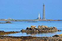 The lighthouse on the Ile Vierge near Lilia, the tallest stone lighthouse in Europe. Brittany, France, September 2010.