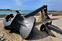Anchor of the Amoco Cadiz oil tanker, wrecked in March 1978 at Portsall. Brittany, France, September 2010.