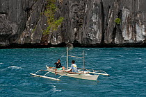 Hook and line fishermen allowed to fish in protected municipal waters. El Nido, Palawan, Phillipines, May 2009.