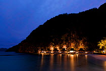 Miniloc Island Resort at dusk. El Nido, Palawan, Phillipines, May 2009.