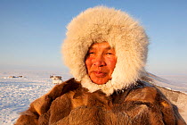 Jakov Vanuito, a Nenets reindeer herder, from the Tambey Tundra. Yamal Peninsula, Western Siberia, Russia, March 2011