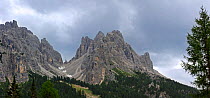 The mountain range Gruppo dei Cadini di Misurina in the Dolomites, Italy, July 2010.