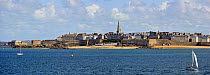 View of the walled city Saint-Malo, Brittany, France. September 2010.