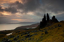 RF- Old Man of Storr at dawn, Skye, Inner Hebrides, Scotland, UK. January 2011. (This image may be licensed either as rights managed or royalty free.)