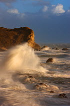 Stormy seas at Man O' War Bay, Jurassic Coast, Dorset, England, November 2009.