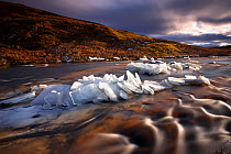 Broken ice on Glen Bracadale. Isle of Skye, Scotland, UK, December 2010.