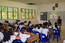 Sumatran Orangutan Society presentation at local school, North Sumatra, Indonesia