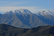Snow on Swartberg Mountains. Little Karoo, Western Cape, South Africa, July 2011