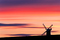 Wilton Windmill silhouetted against sunset. Near Marlborough, Wiltshire, UK, May 2011.