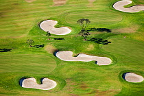 Aerial view of golf course, Western Cape, South Africa, August 2009