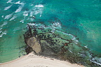 Aerial photo of stone fish traps, Cape Agulhas, Southern Cape, South Africa, August 2009