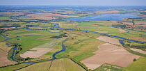 Aerial view of the River Havel close to the lake Guelper See. Brandenburg, Germany, August 2009.