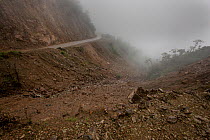 Habitat destruction from highway construction. Tapichalaca Reserve, Ecuador, Zamora Chichipe.