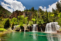 Hanging Lake and Bridal Veil Falls. Colorado, White River National Forest, USA, June.
