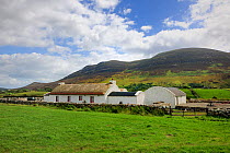Traditional Irish farm cottage at Rockstown Harbour, Inishowen, County Donegal, Republic of Ireland, August 2011