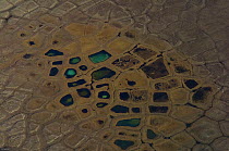 Aerial view of wetland tundra landscape, Ellesmere Island, Nunavut , Canada, June 2008. Taken on location for BBC series, Frozen Planet, Summer