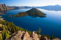 Wizard Island in Crater Lake, Crater Lake National Park, Oregon, USA, September 2010