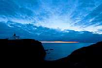 Stoer Point lighthouse at dusk, Coigach and Assynt, Sutherland, Scotland, UK, July 2011
