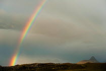 Rainbow over Stac Pollaidh, Coigach and Assynt, Sutherland, Scotland, UK, June 2011
