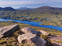 View from Cul Mor towards Suilven, Coigach / Assynt SWT, Sutherland, Highlands, Scotland, UK, June 2011