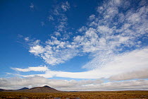 Cloud patterns above blanket bog, Flow country, Forsinard, Caithness, Highland, Northern Scotland, UK, June 2011