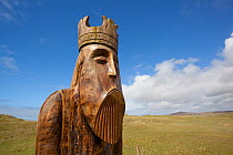 Sculptured Norse figure, Traigh Uige, Isle of Lewis, Western Isles / Outer Hebrides, Scotland, UK, May 2011