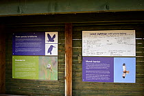Information and sightings boards, Lakenheath Fen RSPB Reserve, Suffolk, UK, May 2011