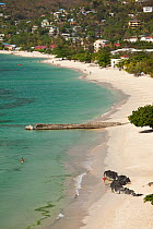 View across Grand Anse Bay and Beach near the capital St George's. Grenada, West-Indies, Caribbean, May 2009.