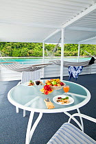 Lunch on sun deck of yacht, Palau, Indonesia, July 2010. No release.
