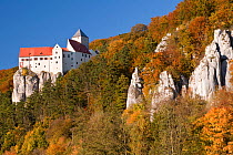 Prunn Castle in autumn. Altmuehl valley, Bavaria, Germany, October 2010.