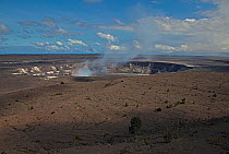 Halemaumau Crater in Volcanoes National Park on The Big Island, Hawaii. The volcano became active again in 2011, having since been dormant from 1967.