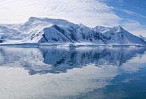 Coastal landscape, Antarctic Peninsula, Antarctica, January 2009, Taken on location for BBC Frozen Planet series