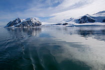 Coastal landscape, Antarctic Peninsula, Antarctica, January 2009, Taken on location for BBC Frozen Planet series