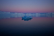 Floe ice off the Antarctic peninsula at dawn, Antarctica, January 2009, Taken on location for BBC Frozen Planet series