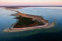 Tied island connected to the land by an isthmus. Hiiumaa Island, Estonia, Europe, April.