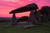 Stones of Pentre Ifan, a megalithic Burial Chamber / Cromleck / Quiot at dawn, nr Newport, Pembrokeshire, Wales, UK, June 2010